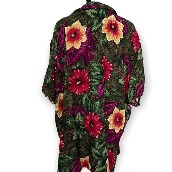 Bentley Tropcial Floral Print Button Down Plus Size 26W Casual Lightweight Top - Picture 6 of 6